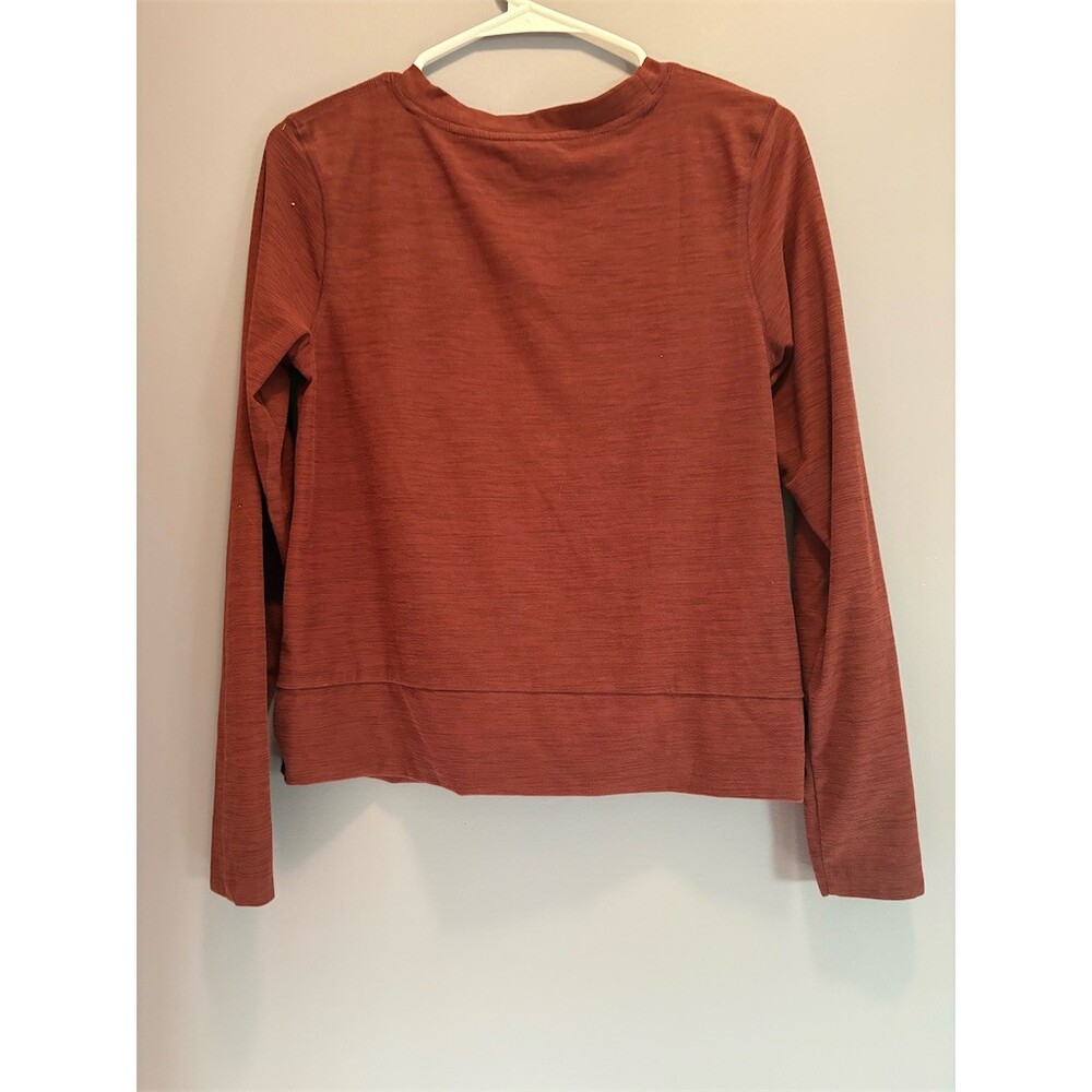 Old Navy Active Breathe ON Top Womens L Rust Twist Front Hem Long Sleeve - Picture 3 of 6